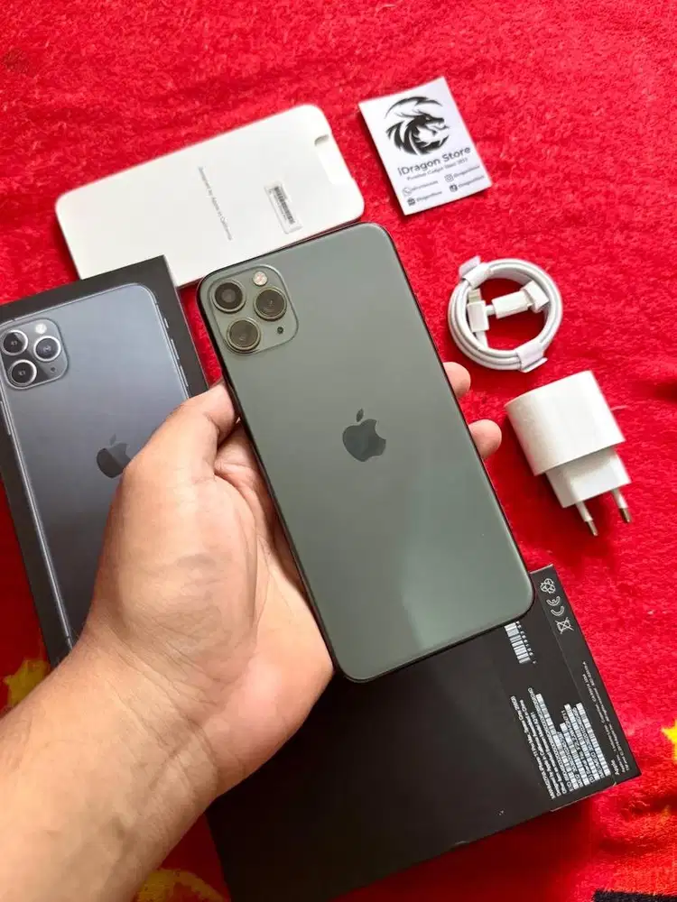 iphone 11 Pro Max 256gb Midnight Green Teregister Sinyal Aman Permanen