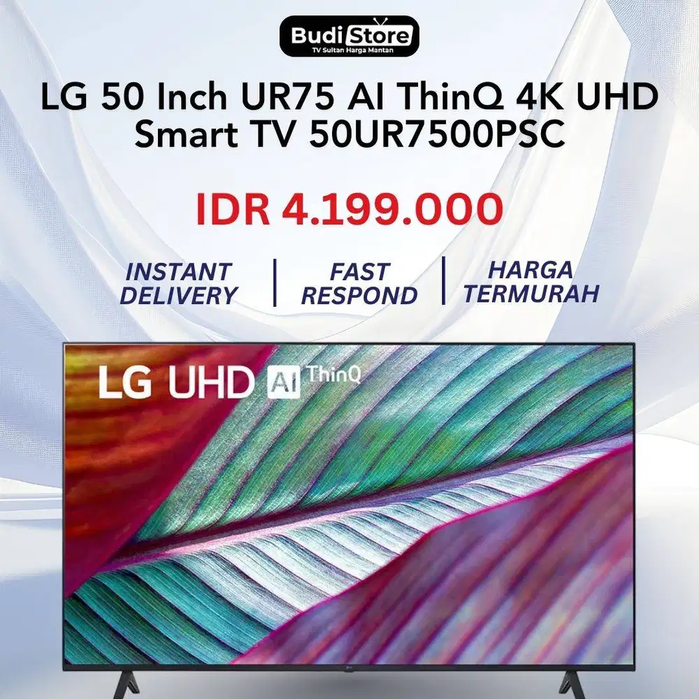 LG 50 Inch UR75 AI ThinQ 4K UHD Smart TV 50UR7500PSC