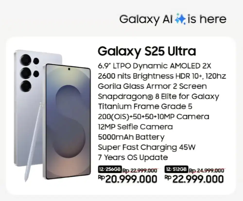 Samsung S25 Ultra New Garansi