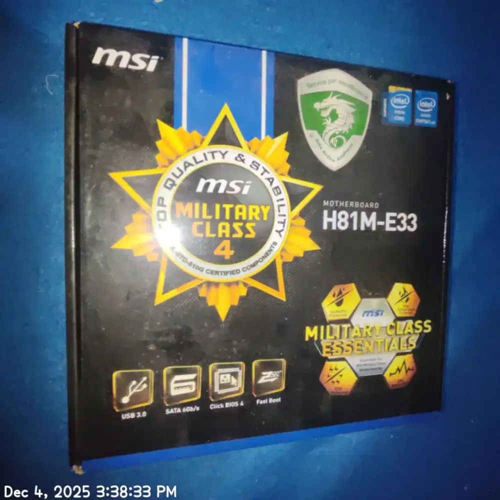 Motherboard MSI H81M-E33 Intel Gen 4