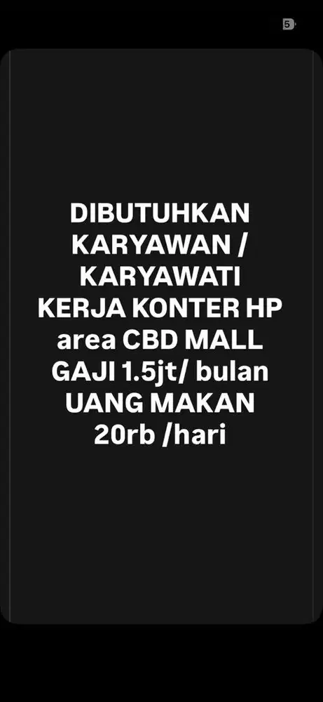 cari karyawan cewe / cowo