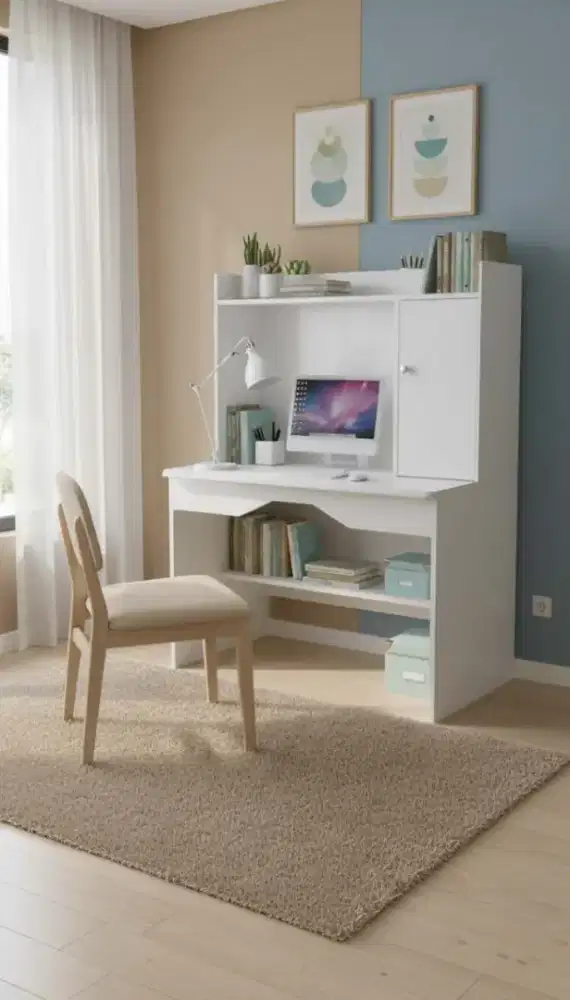 Meja belajar HPL minimalis desain simpel dan kuat