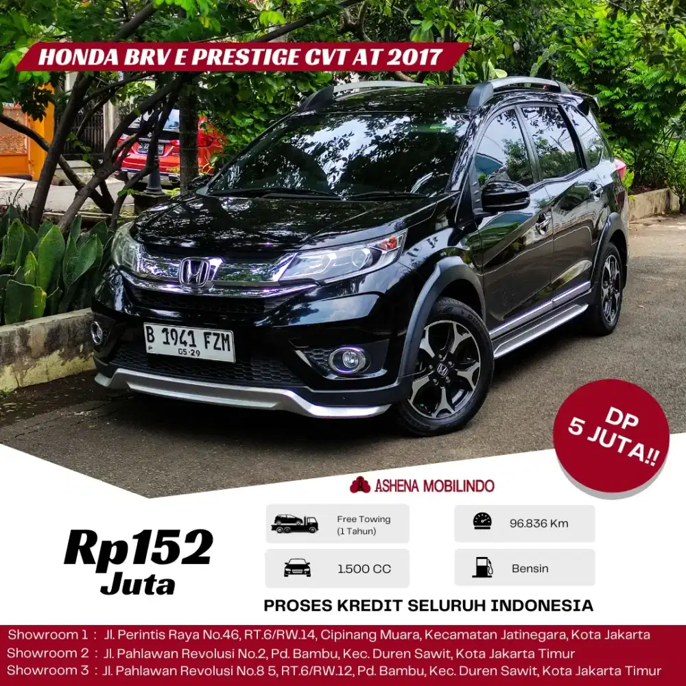 Brv E Prestige CVT 2017 Hitam DP 5jt Cash Atau Kredit Terbaik SeOLX!