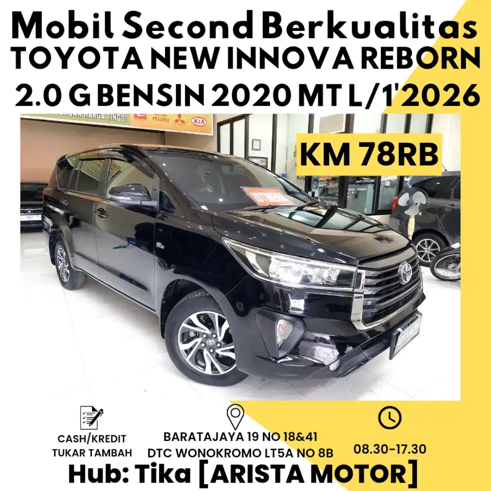 Toyota New Innova 2.0 G AT Bensin 2020 Hitam  L/1'2026