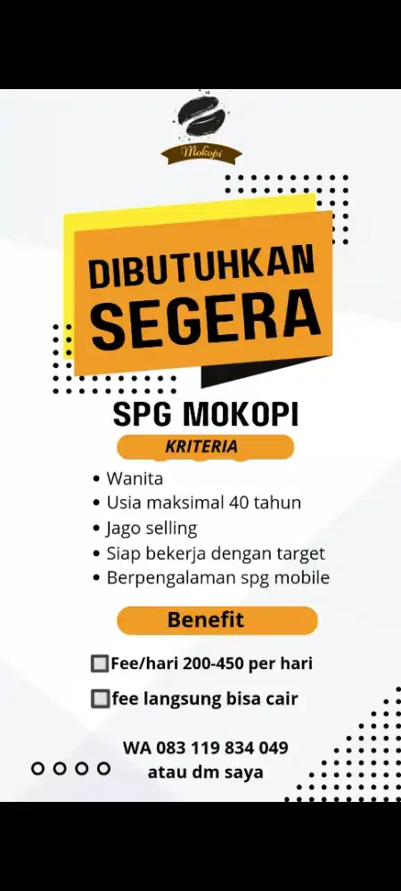 Dibutuhkan spg mobile