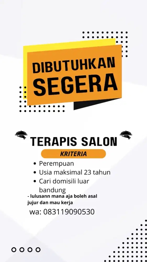 Terapis salon  khusus cewe