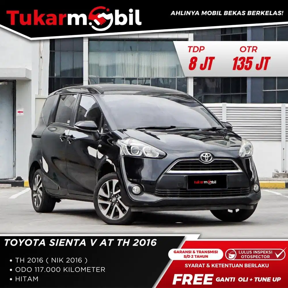 [BERGARANSI] TOYOTA SIENTA V MATIC TAHUN 2016 HITAM PAJAK PANJANG