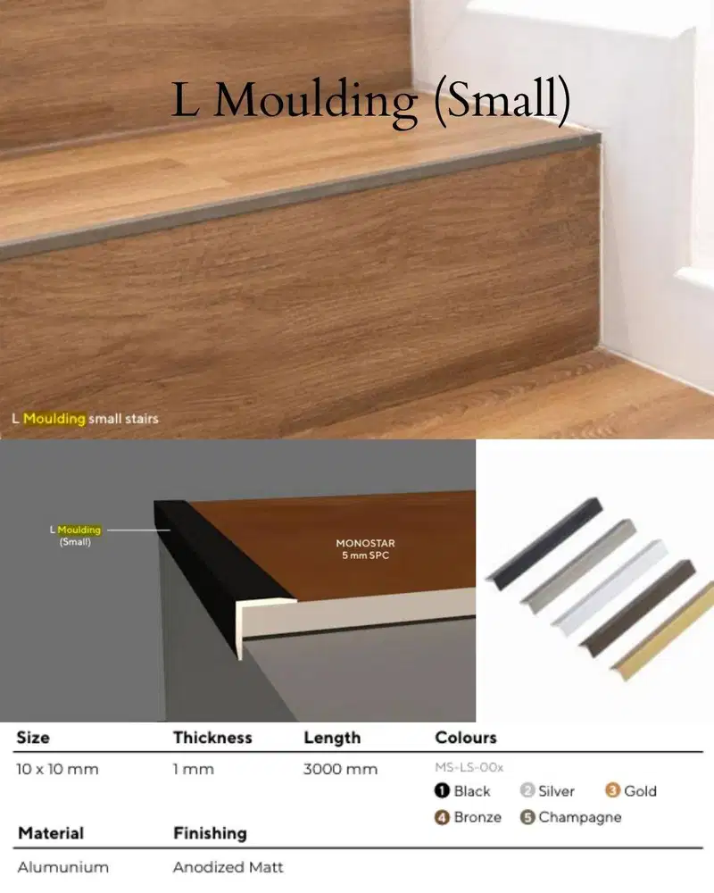 L MOULDING ALUMUNIUM MONOSTAR | L MOULDING BESAD DAN KECIL