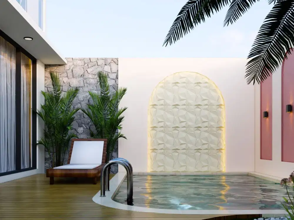 Rumah Villa Mewah Fasilitas Rooftop di Bangunjiwo