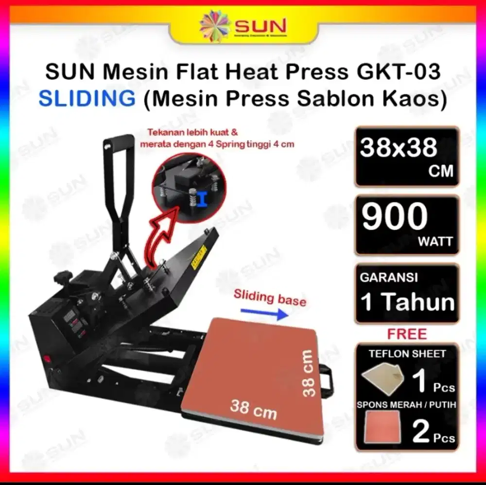 Mesin Pres Sablon sliding 38x38