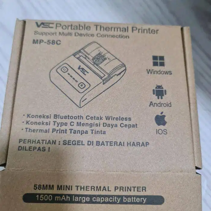 printer kasir bluetooth thermal 58mm VSC 58C printer mobile