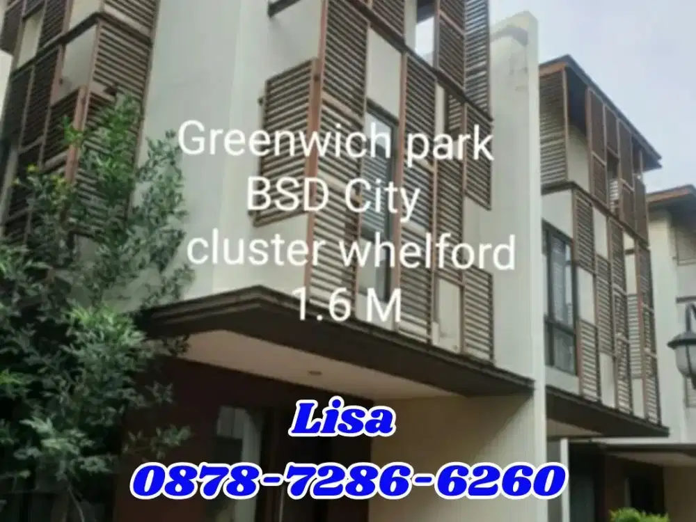 Rumah Termurah 1.6M nepis GREENWICH PARK CLUSTER WHELFORD BSD CITY