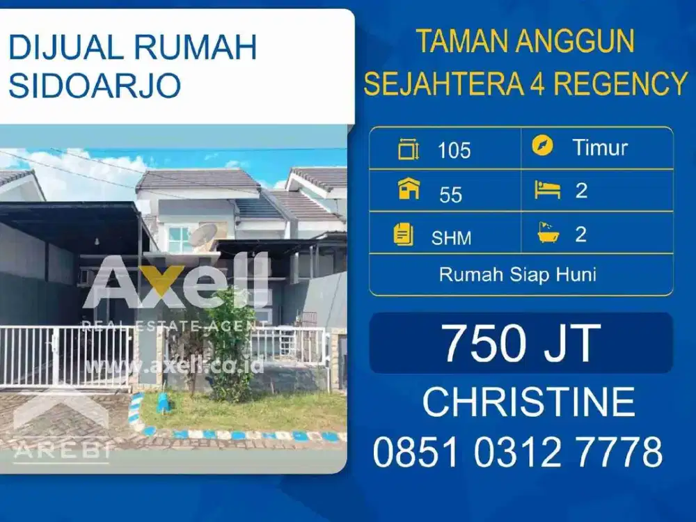 Rumah Taman Anggun Sejahtera 4 Regency Dijual