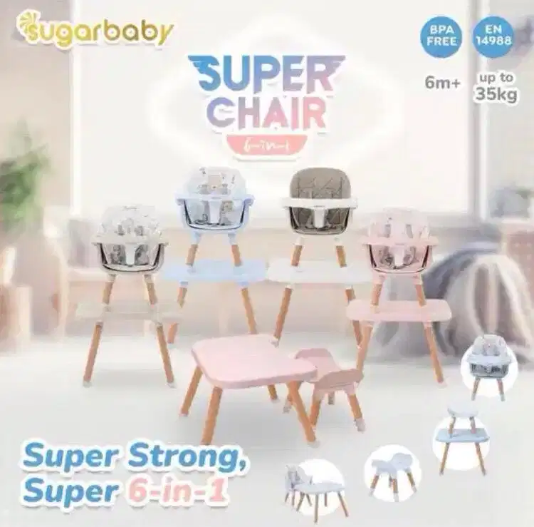 Kursi Makan Super Chair 6-in-1 Sugarbaby