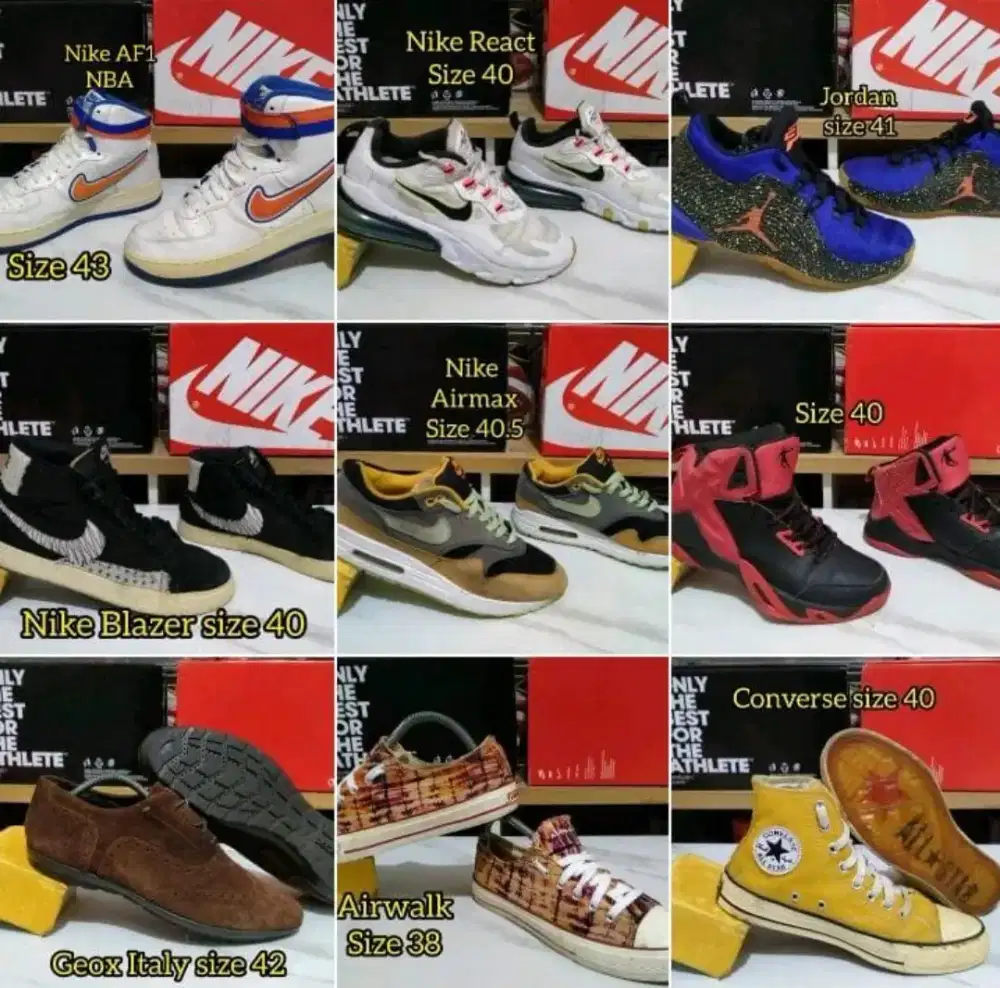 Sepatu Casual Running Basket Nike Converse  dll