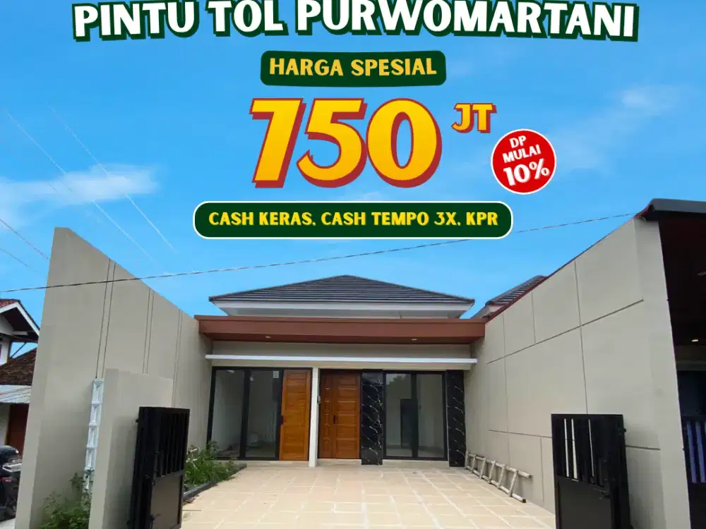 Bisa KPR DP Mulai 10% + Free Pagar! Hunian Limasan Modern Dekat Pintu Tol Purwomartani.