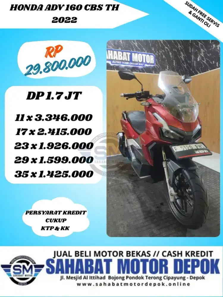HONDA ADV 160 CBS TH 2022 CASH ATAU KREDIT BISA