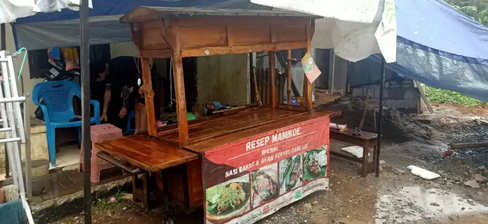 Gerobak angkringan kayu jati
