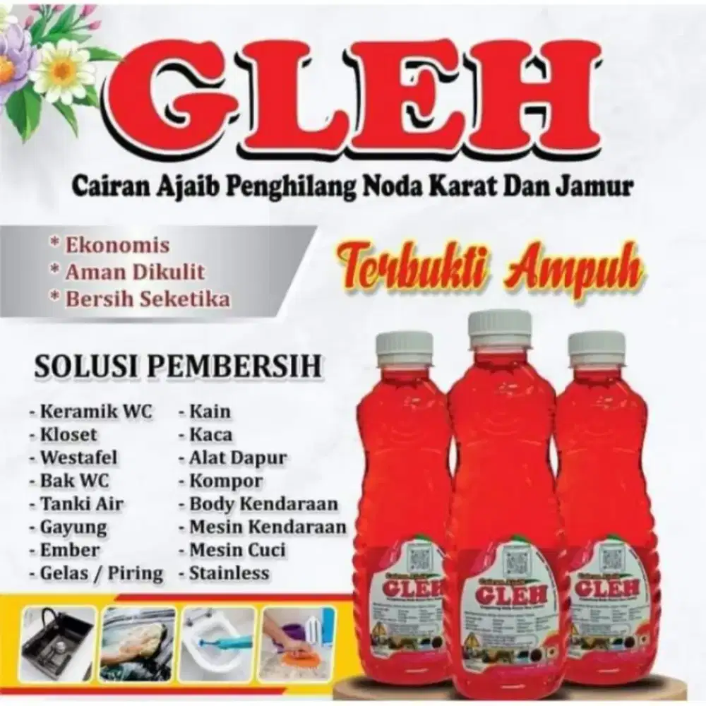Pembersih Serbaguna GLEH ampuh membersihkan noda karat dan jamur