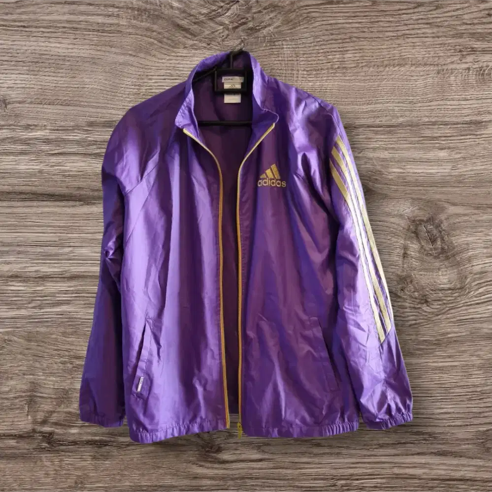 ADIDAS Clima Proof Jaket Parasit Lembut Ungu Size 10 M