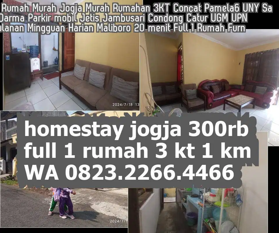 Homestay Murah Yogya Mingguan Harian Bulanan Pnginapan Murah 3KT Rumh