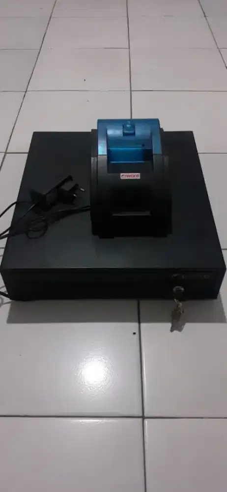 jual aja satu set mesin kasir printer struk dan brangkas