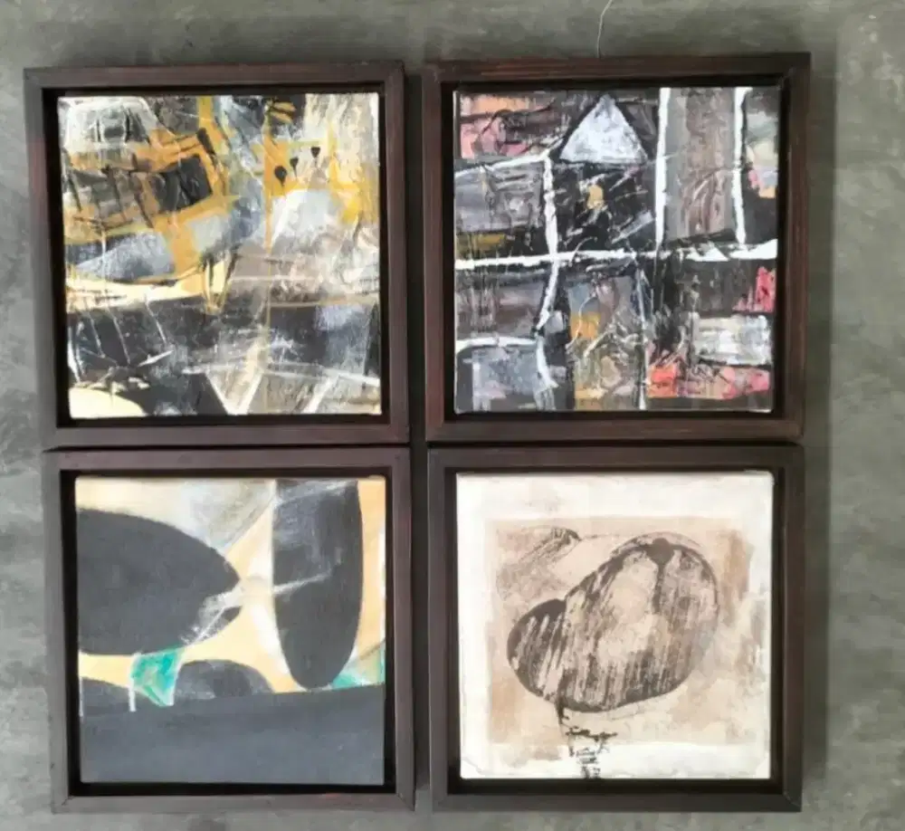 Lukisan abstrak 25x25 cm