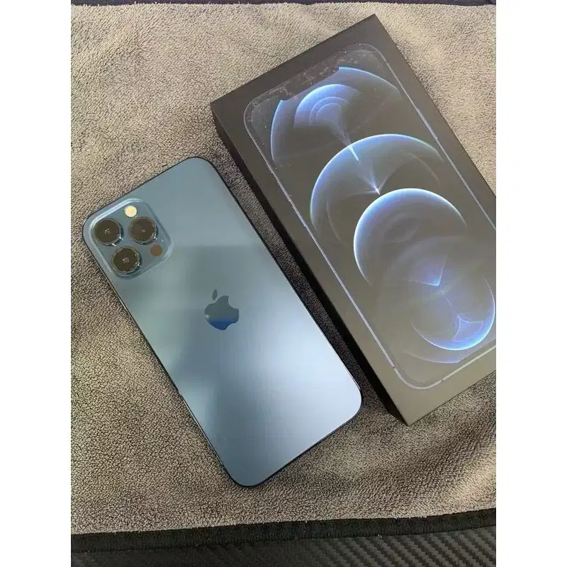 IPHONE 12 promax 128 warna blue ocean garansi resmi ibox komplet