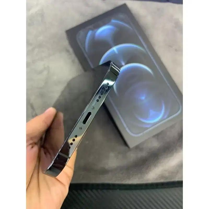 IPHONE 12 promax 128 warna blue ocean garansi resmi ibox komplet