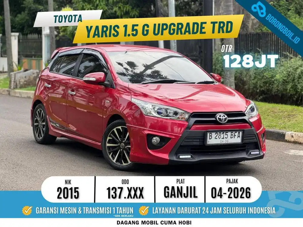 Yaris G AT 2015 merah (UPGRADE TRD)