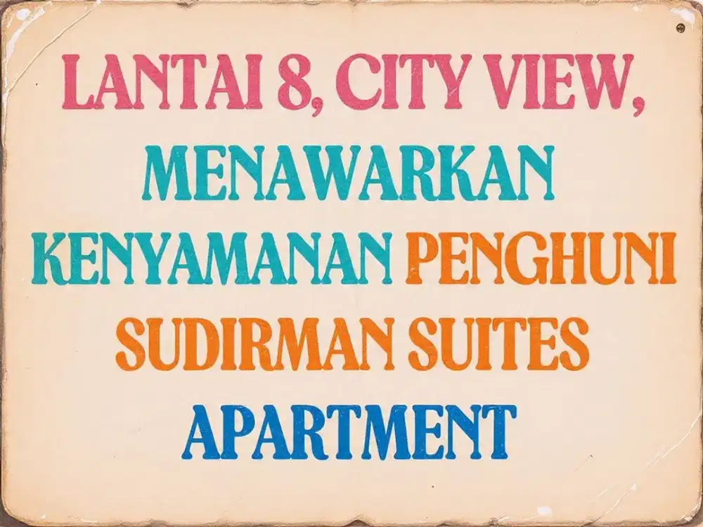 JUAL APARTMENT MURAH, SUDIRMAN SUITES, BANDUNG, SUDIRMAN, ASIA AFRIKA,