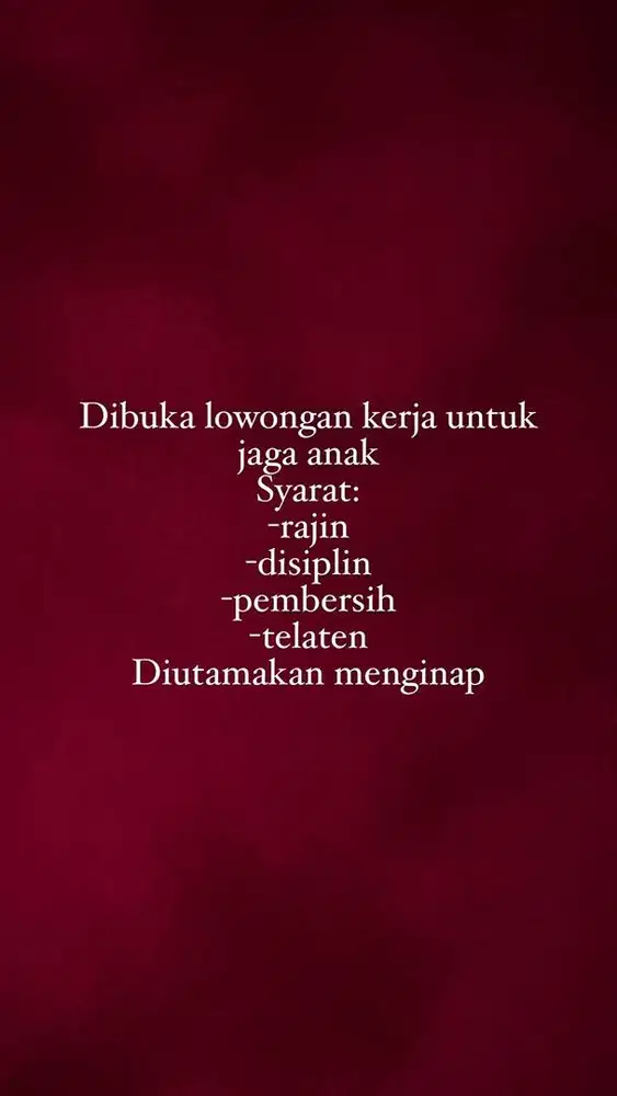 Dicari kakak asuh yg siap menginap