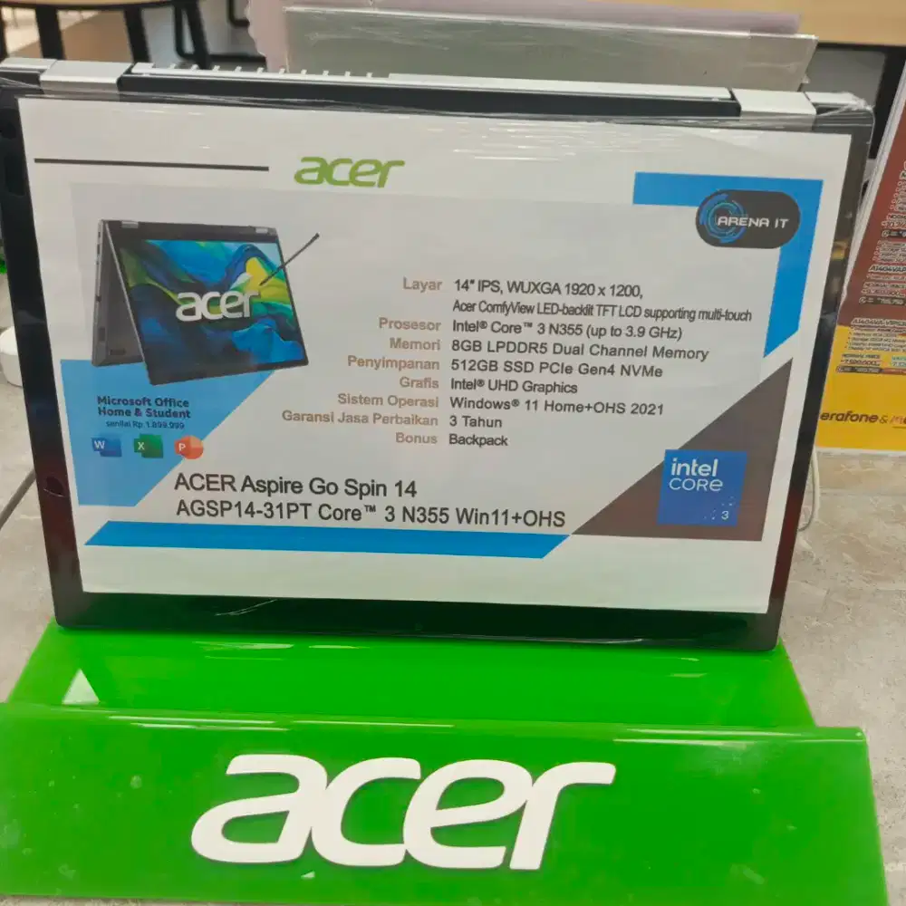 ACER GO SPIN TOUCHSREEN 360 DERAJAT/ASUS/LENOVO/HP/ADVAN/MSI