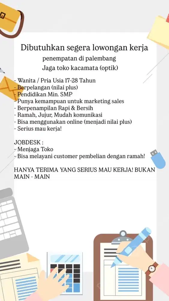 Dibutuhkan Lowongan Kerja Jaga Toko