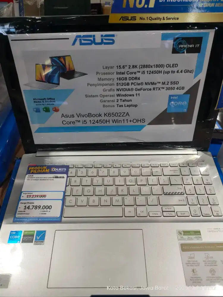 ASUS K6502ZA / ACER/HP/LENOVO/MSI/ADVAN/ZYREX