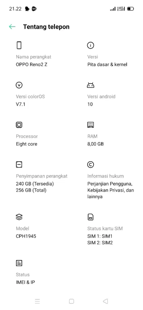 Oppo Reno 2z ram 8/256