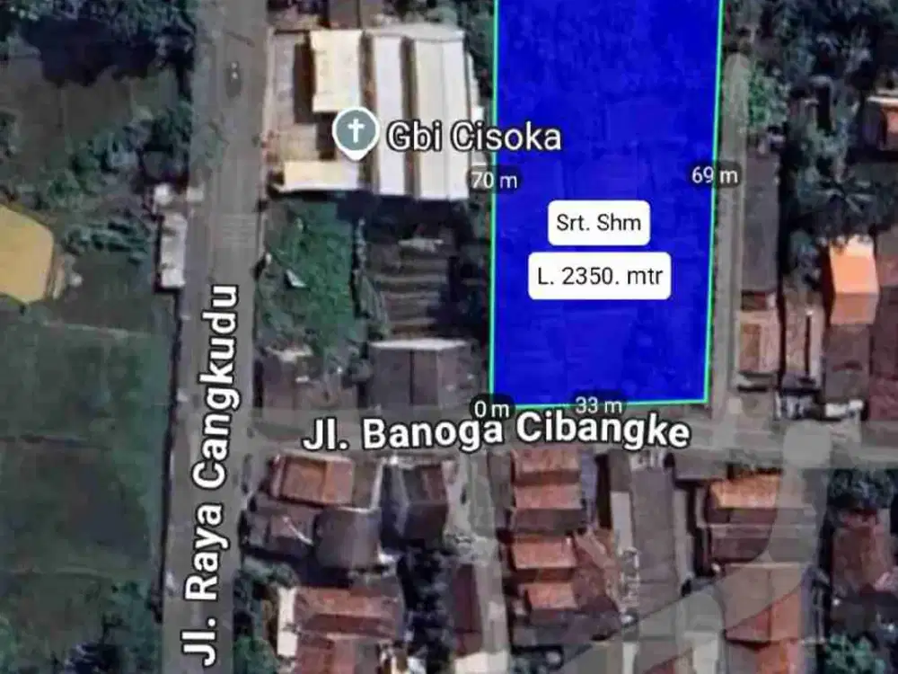Dijual Kavling Pinggir Jalan Cisoka Tangerang Luas 2400 meter Cocok Untuk Gudang dll