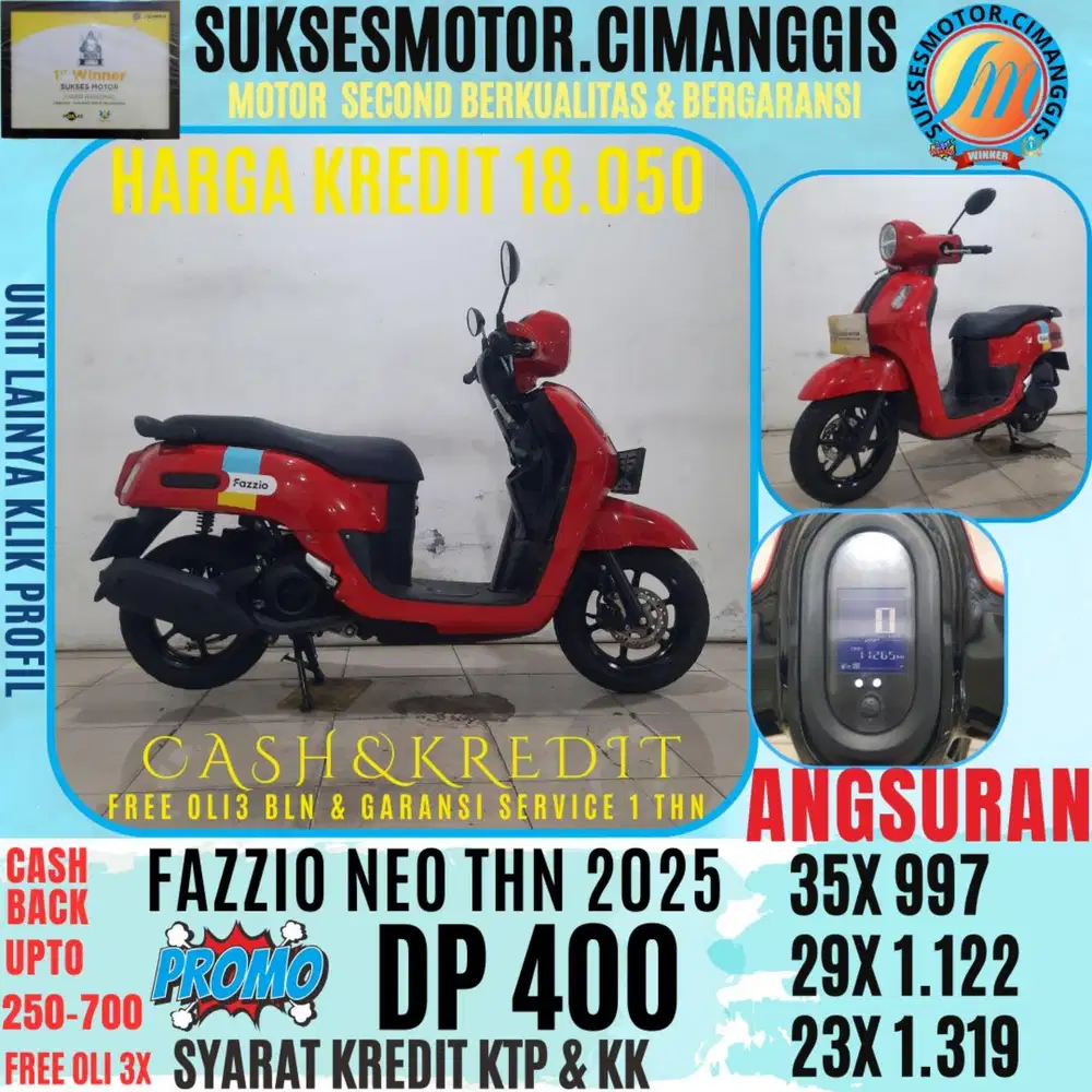 DP400 FAZZIO NEO CASBACK UPTO 700RIBU FREE OLI3BLN