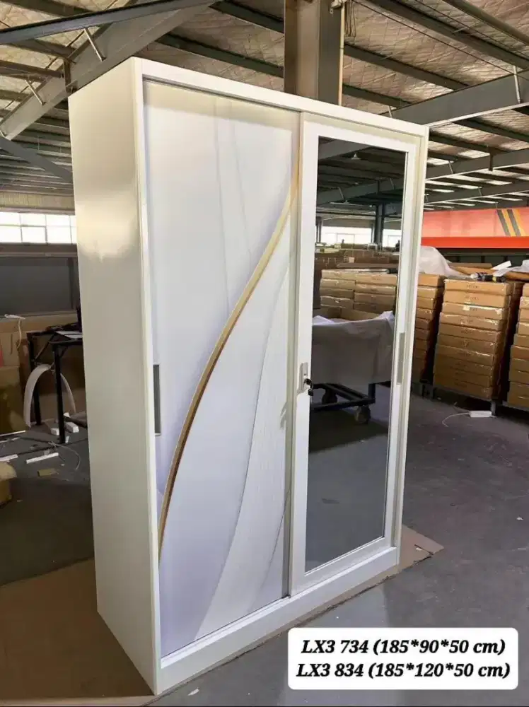 Lemari Pakaian Besi Pintu Sliding Bufallo LX3 734-834