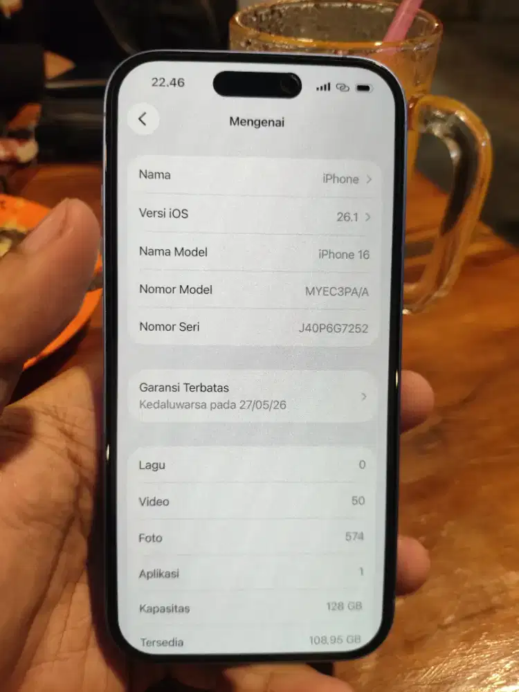 Iphone 16 128gb garansi on