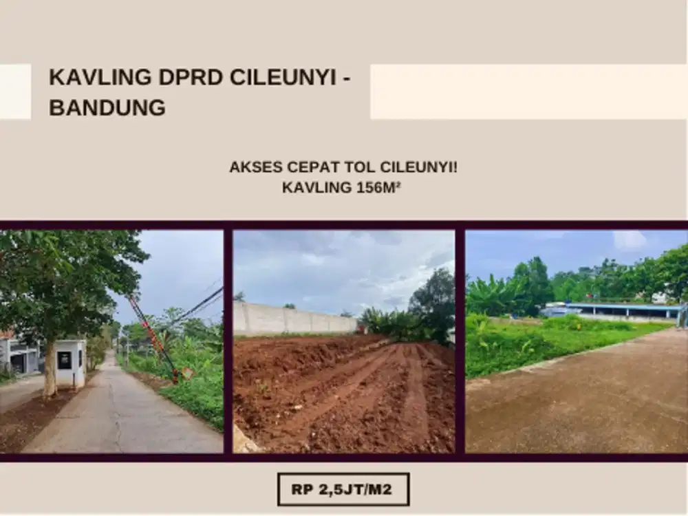 KAVLING 156M² A2 DENGAN VIEW TERBAIK! Lokasi Strategis, Udara Bersih Cileunyi!