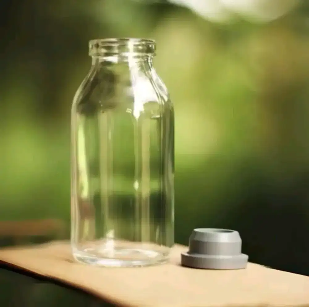 BOTOL KACA 100ML + TUTUP ANTI TUMPAH