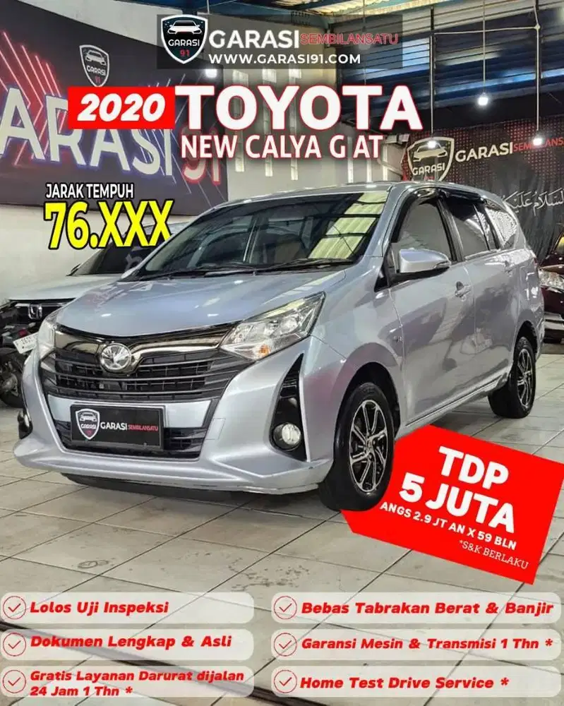 ❗️❗️[Tdp 5 jt] TOYOTA NEW CALYA G AT LENGKAP