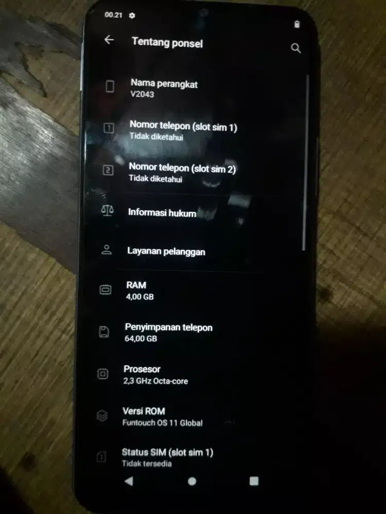 Vivo V2043 normal hp only