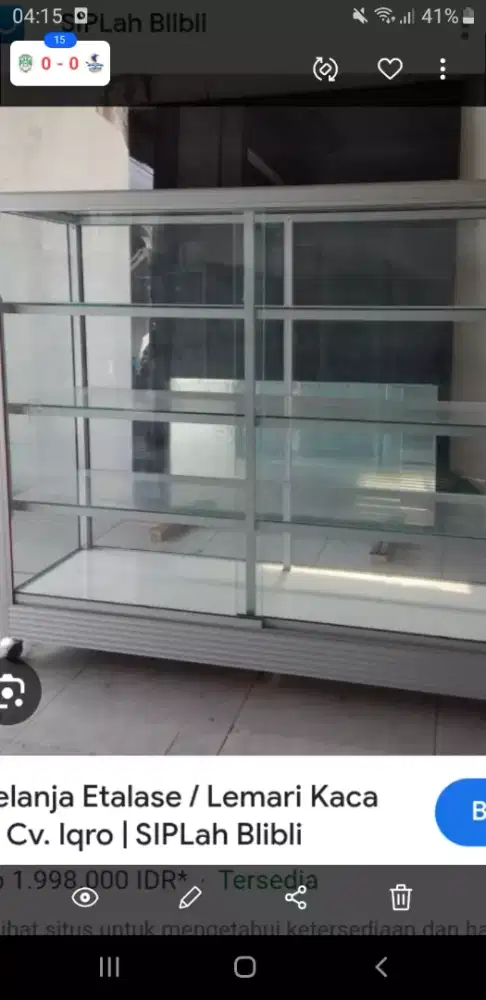 Di jual etalase berbagai ukuran mulai uk 1m 1.2m 1.5m 2m harga murah