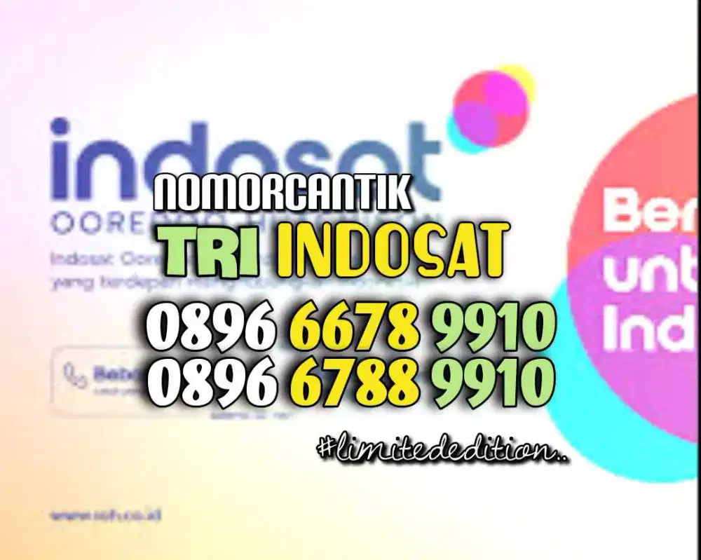 (bisa COD) Nomor Cantik Kartu TRI INDOSAT HOKI NAIK 678910 #3