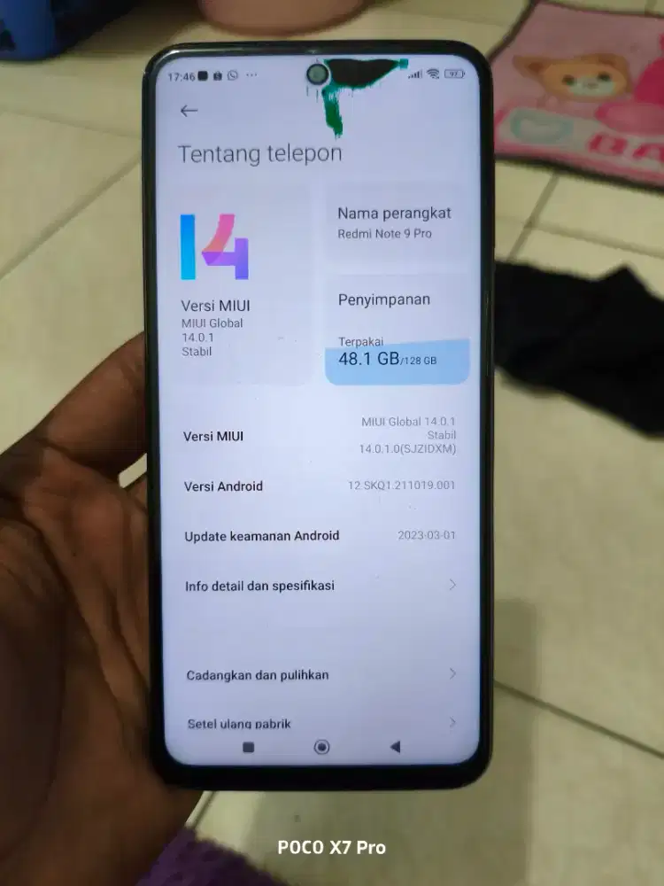 Redmi Note 9 Pro 8/128 Hp Cas Minus