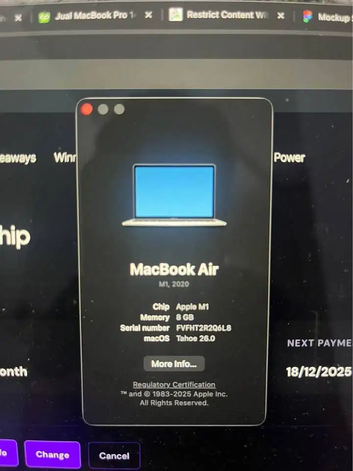 WTS Macbook Air M1 8/512 atau Tukar sama ipad yang celular