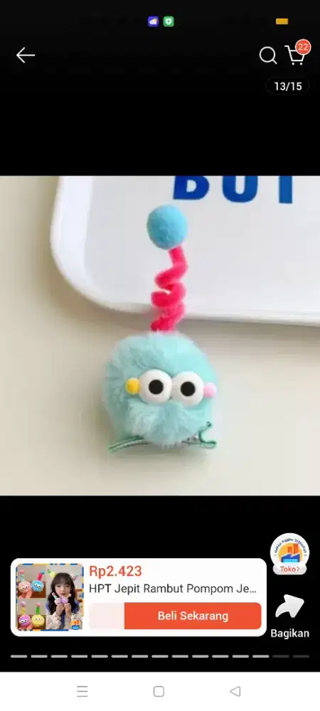 Jepitan Rambut Plush Lucu Biru - HSC 2025