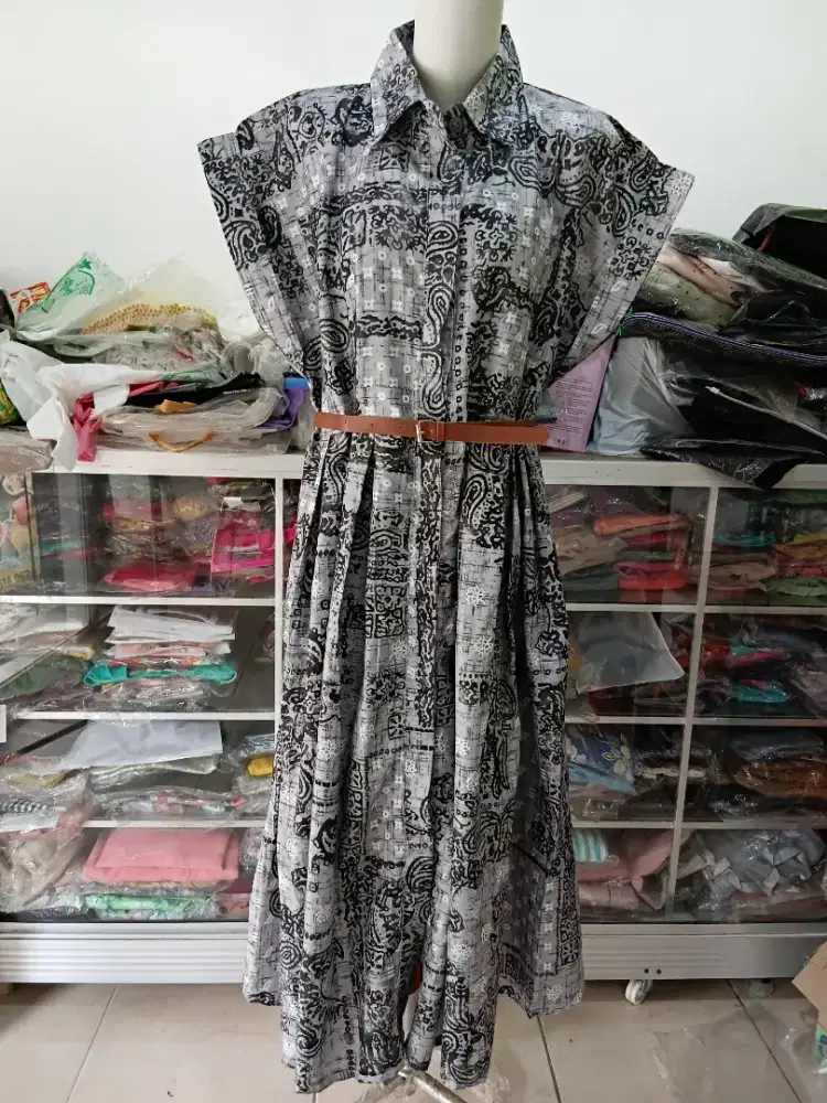 Midi Dress Bahan Rayon Halus